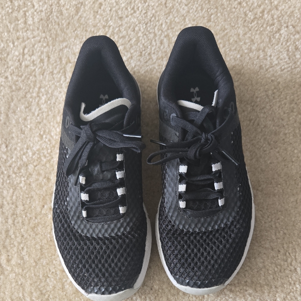 Under Armour Black and White Mesh Sneakers